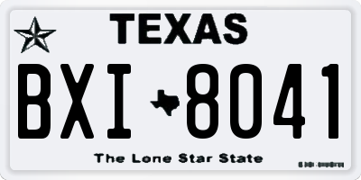 TX license plate BXI8041