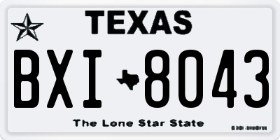 TX license plate BXI8043