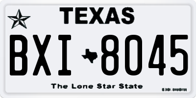 TX license plate BXI8045