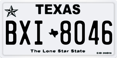TX license plate BXI8046