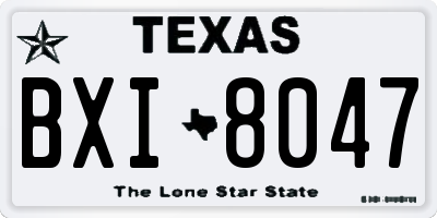 TX license plate BXI8047