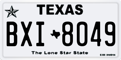 TX license plate BXI8049