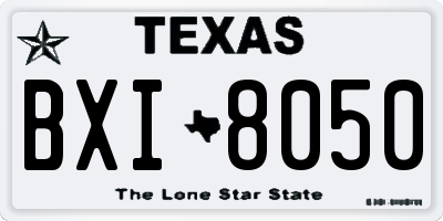 TX license plate BXI8050
