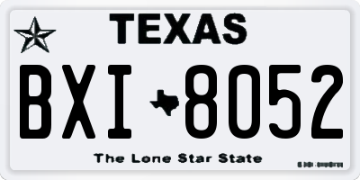 TX license plate BXI8052