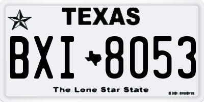 TX license plate BXI8053