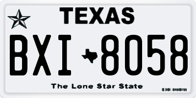 TX license plate BXI8058