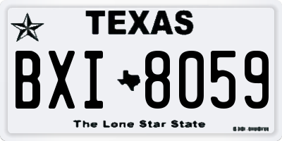 TX license plate BXI8059