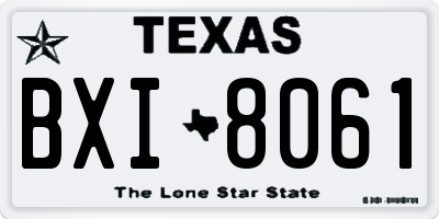 TX license plate BXI8061