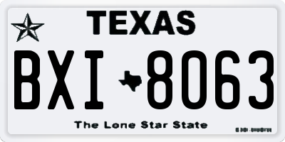 TX license plate BXI8063