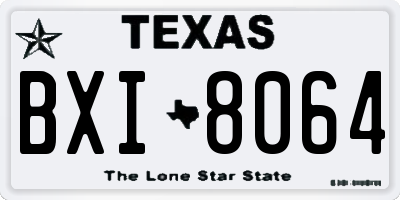 TX license plate BXI8064