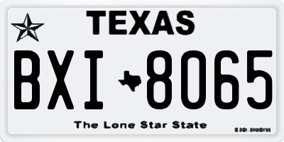 TX license plate BXI8065