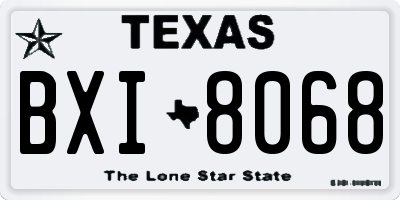 TX license plate BXI8068