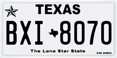 TX license plate BXI8070