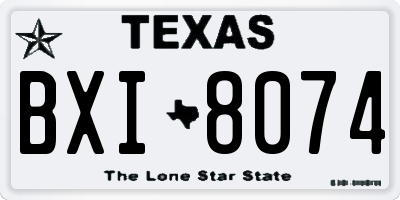 TX license plate BXI8074