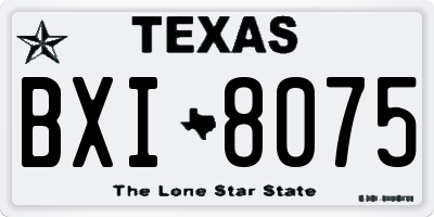 TX license plate BXI8075