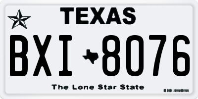 TX license plate BXI8076
