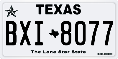 TX license plate BXI8077
