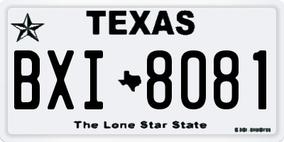 TX license plate BXI8081