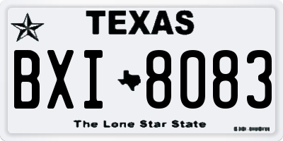 TX license plate BXI8083