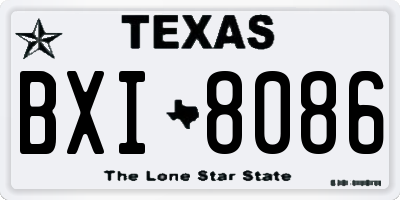 TX license plate BXI8086