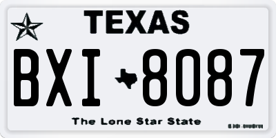 TX license plate BXI8087