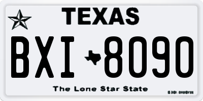 TX license plate BXI8090