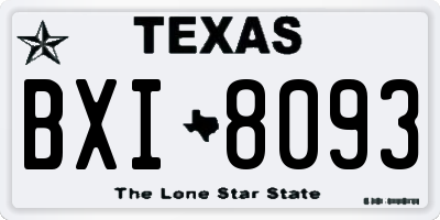 TX license plate BXI8093