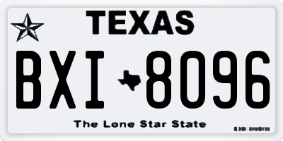 TX license plate BXI8096
