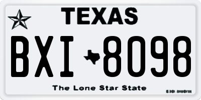 TX license plate BXI8098