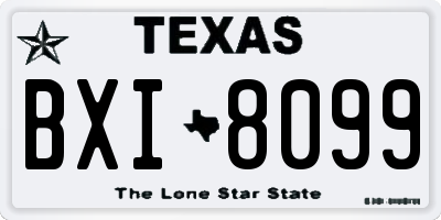 TX license plate BXI8099