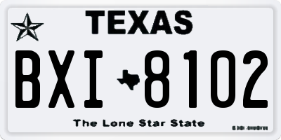 TX license plate BXI8102