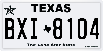 TX license plate BXI8104