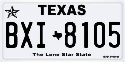 TX license plate BXI8105