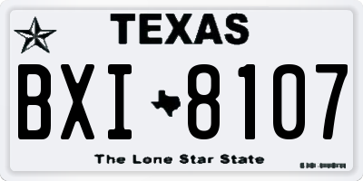 TX license plate BXI8107