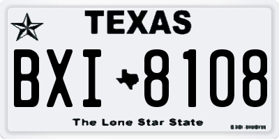 TX license plate BXI8108