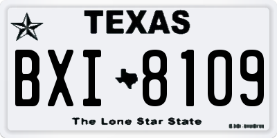 TX license plate BXI8109