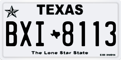 TX license plate BXI8113