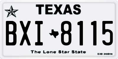 TX license plate BXI8115