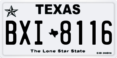 TX license plate BXI8116