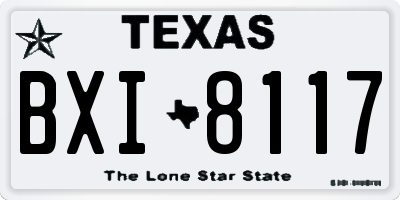 TX license plate BXI8117