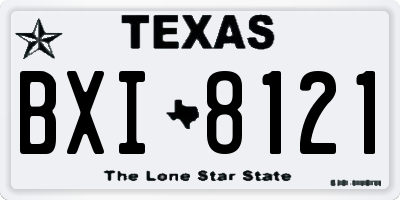 TX license plate BXI8121