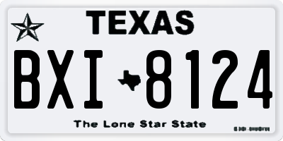 TX license plate BXI8124