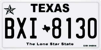 TX license plate BXI8130