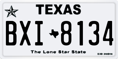 TX license plate BXI8134