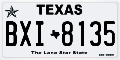 TX license plate BXI8135