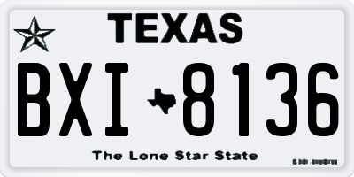 TX license plate BXI8136