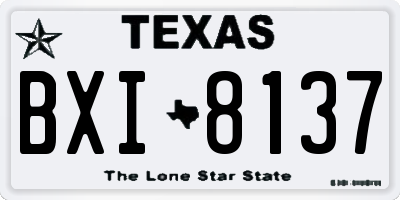 TX license plate BXI8137