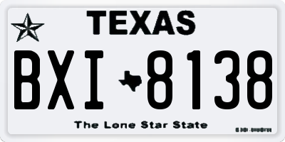TX license plate BXI8138