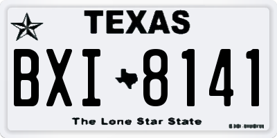 TX license plate BXI8141
