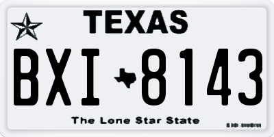 TX license plate BXI8143